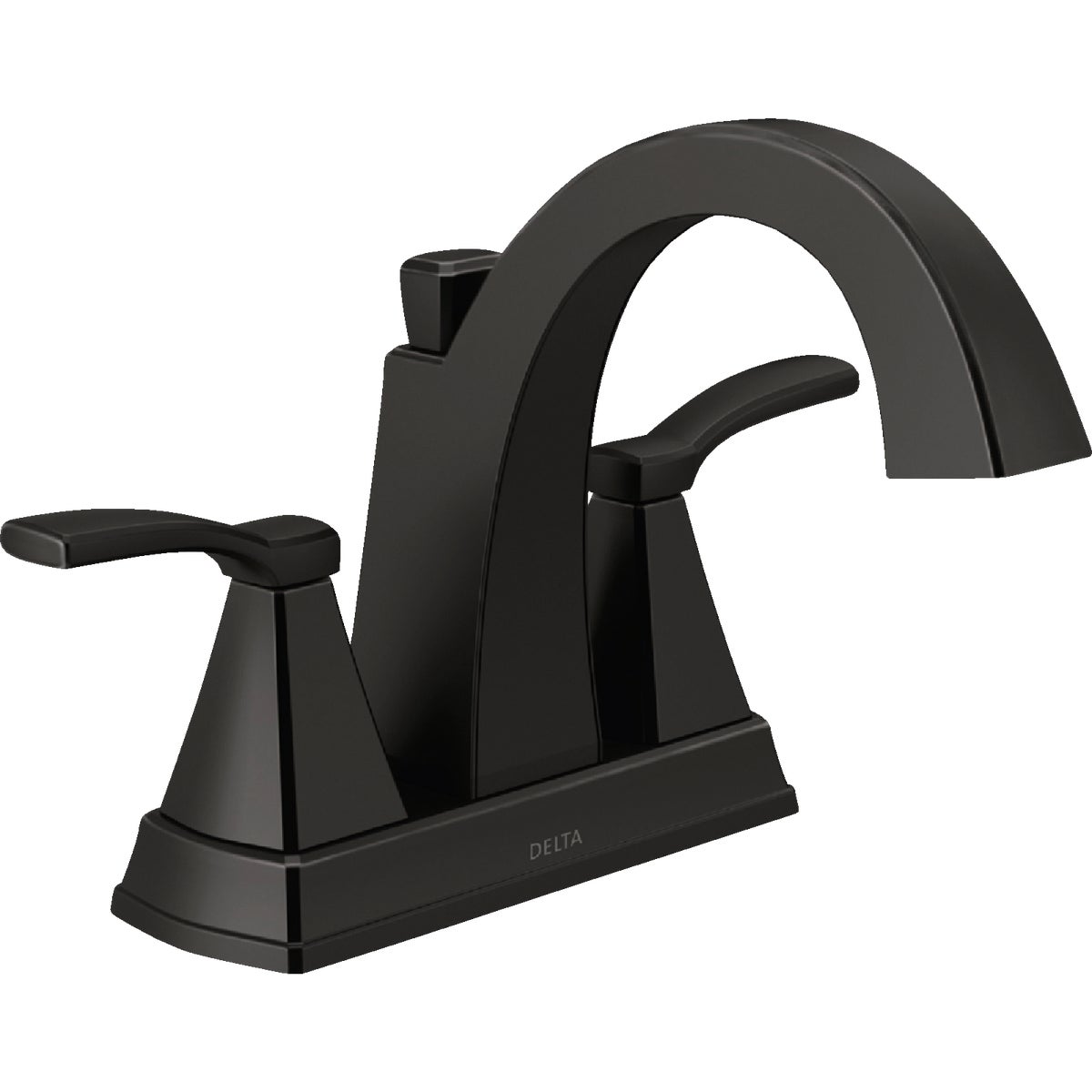 Delta Flynn Matte Black 2-Handle Lever Centerset Bathroom Faucet with Pop-Up Image 1