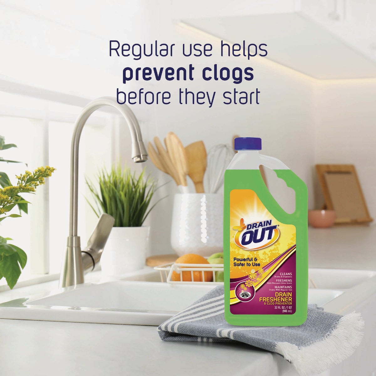 DrainOut 32 Oz. Liquid Drain Freshener & Clog Preventer Image 3