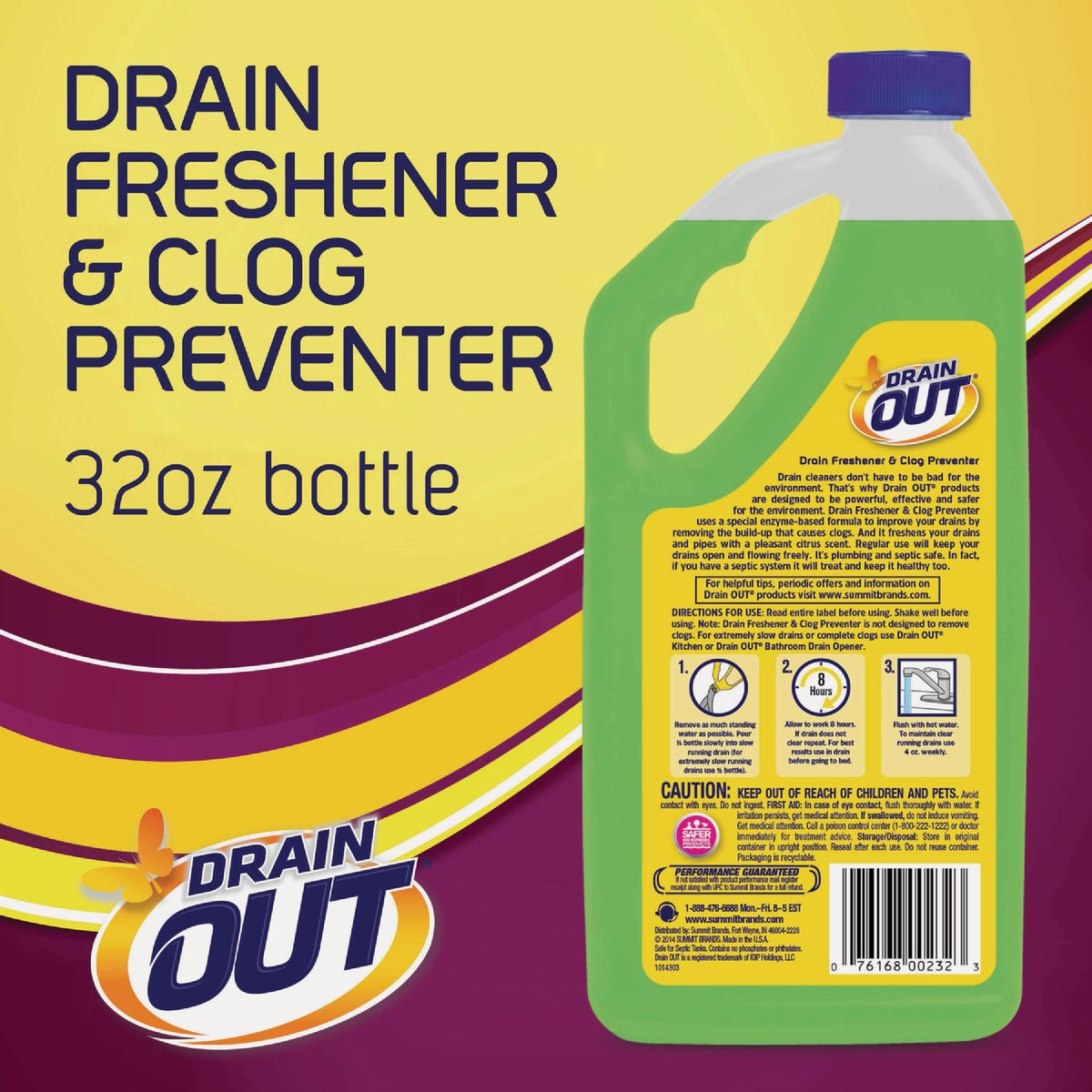 DrainOut 32 Oz. Liquid Drain Freshener & Clog Preventer Image 2