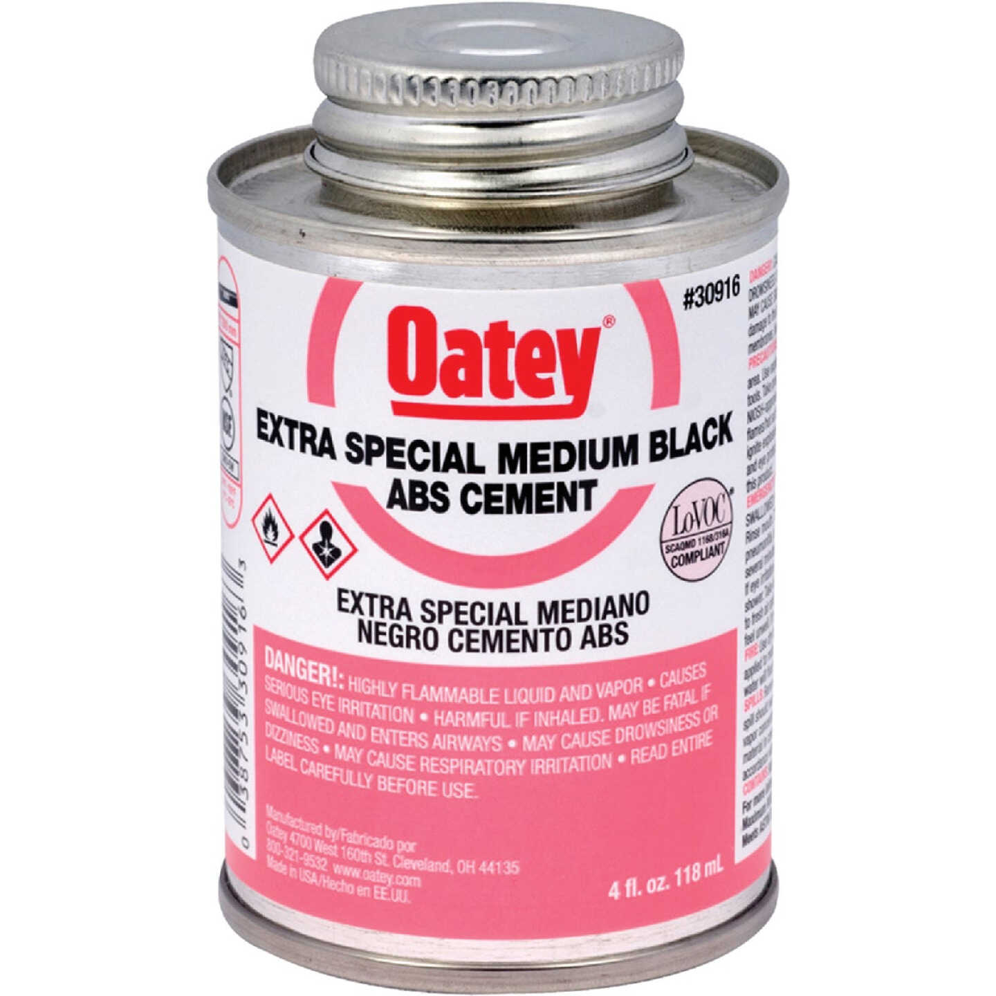 Oatey 4 Oz. Medium Bodied Black Extra Special ABS Cement Image 1