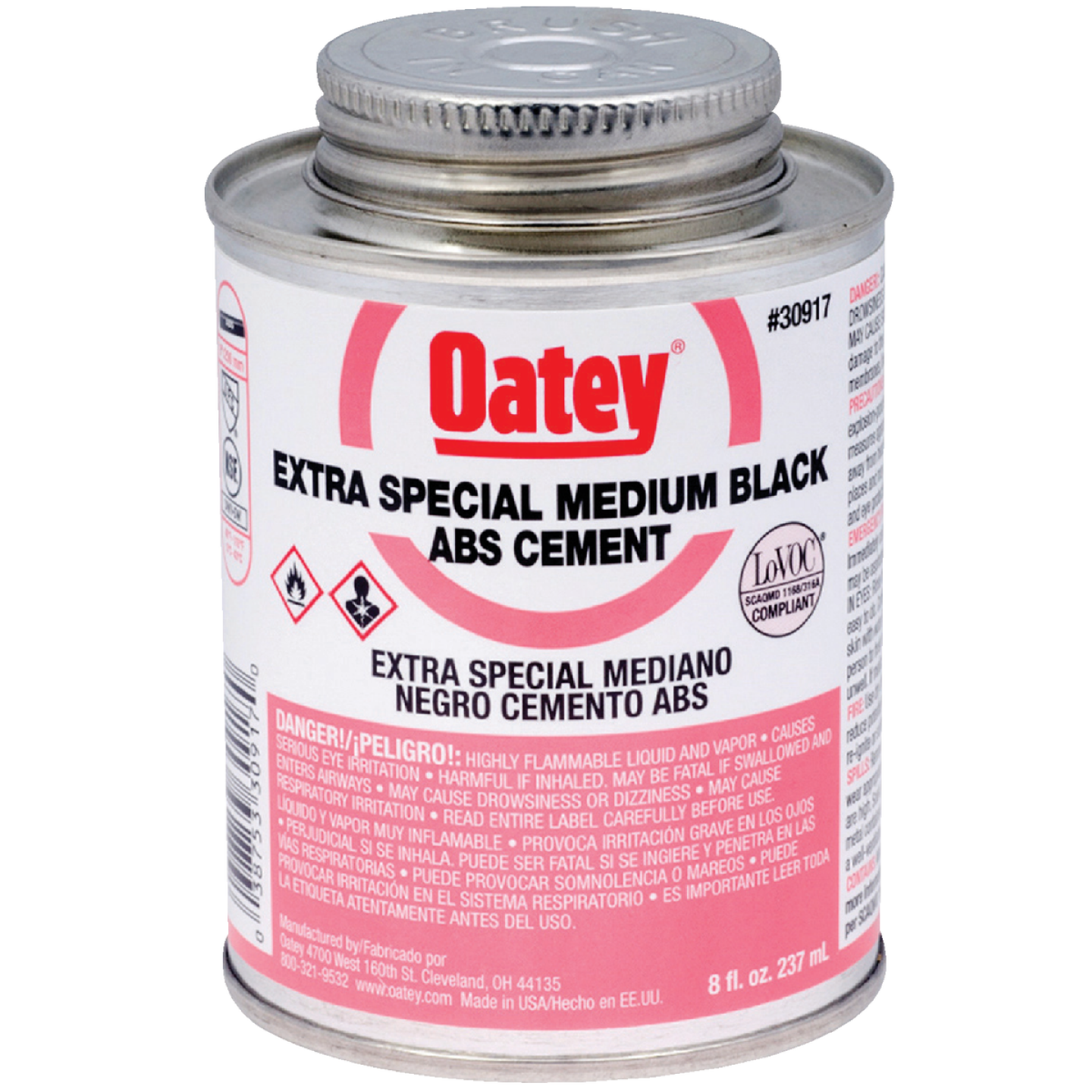 Oatey 8 Oz. Medium Bodied Black Extra Special ABS Cement Image 1