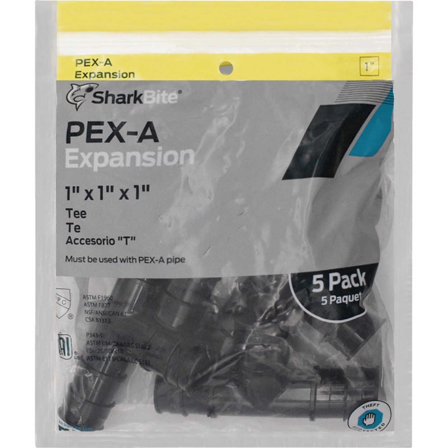 SharkBite 1 In. x 1 In. x 1 In. Poly PEX-A Tee (5-Pack) Image 2