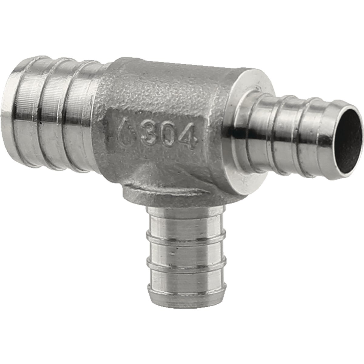 PlumbEeze 3/4 In. x 1/2 In. x 1/2 In. Stainless Steel PEX Tee Image 1