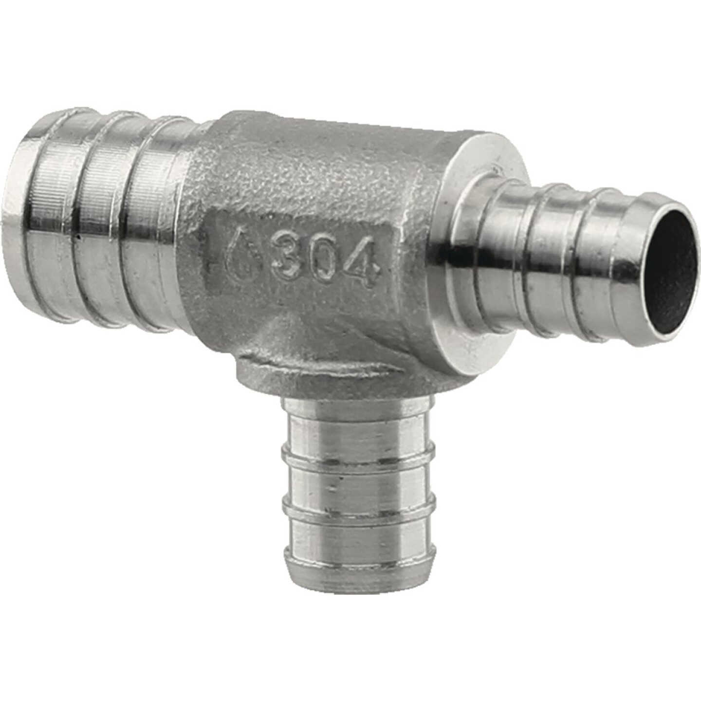 PlumbEeze 3/4 In. x 1/2 In. x 1/2 In. Stainless Steel PEX Tee Image 1