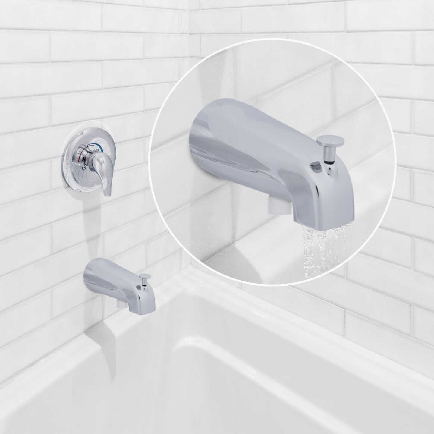 Danco 5 In. Chrome Bathtub Spout with Diverter Image 7