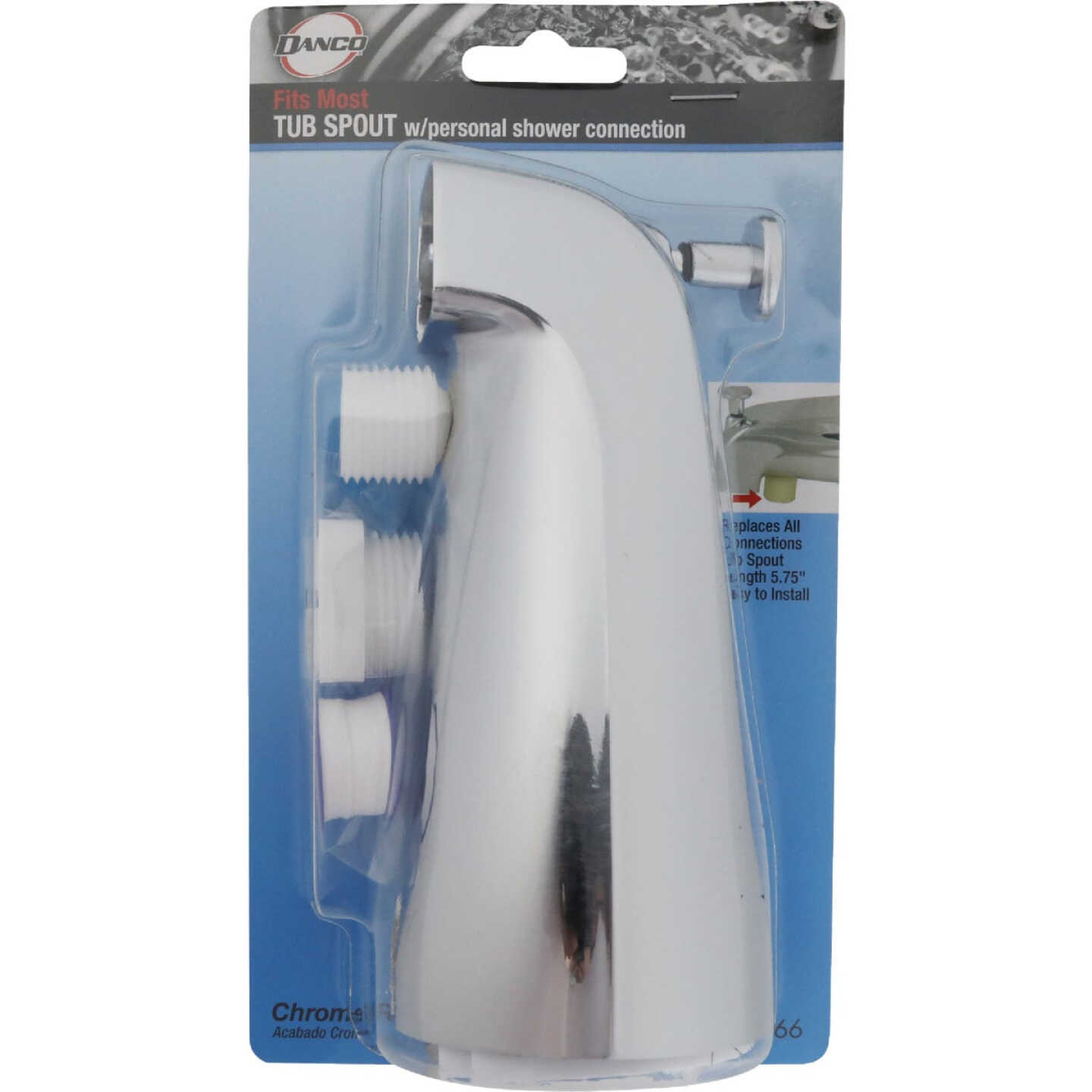 Danco 5 In. Chrome Bathtub Spout with Diverter Image 2