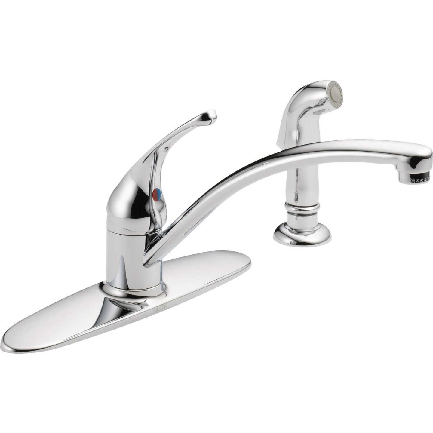 Delta Foundations Chrome Kitchen Faucet With Side Spray Image 1