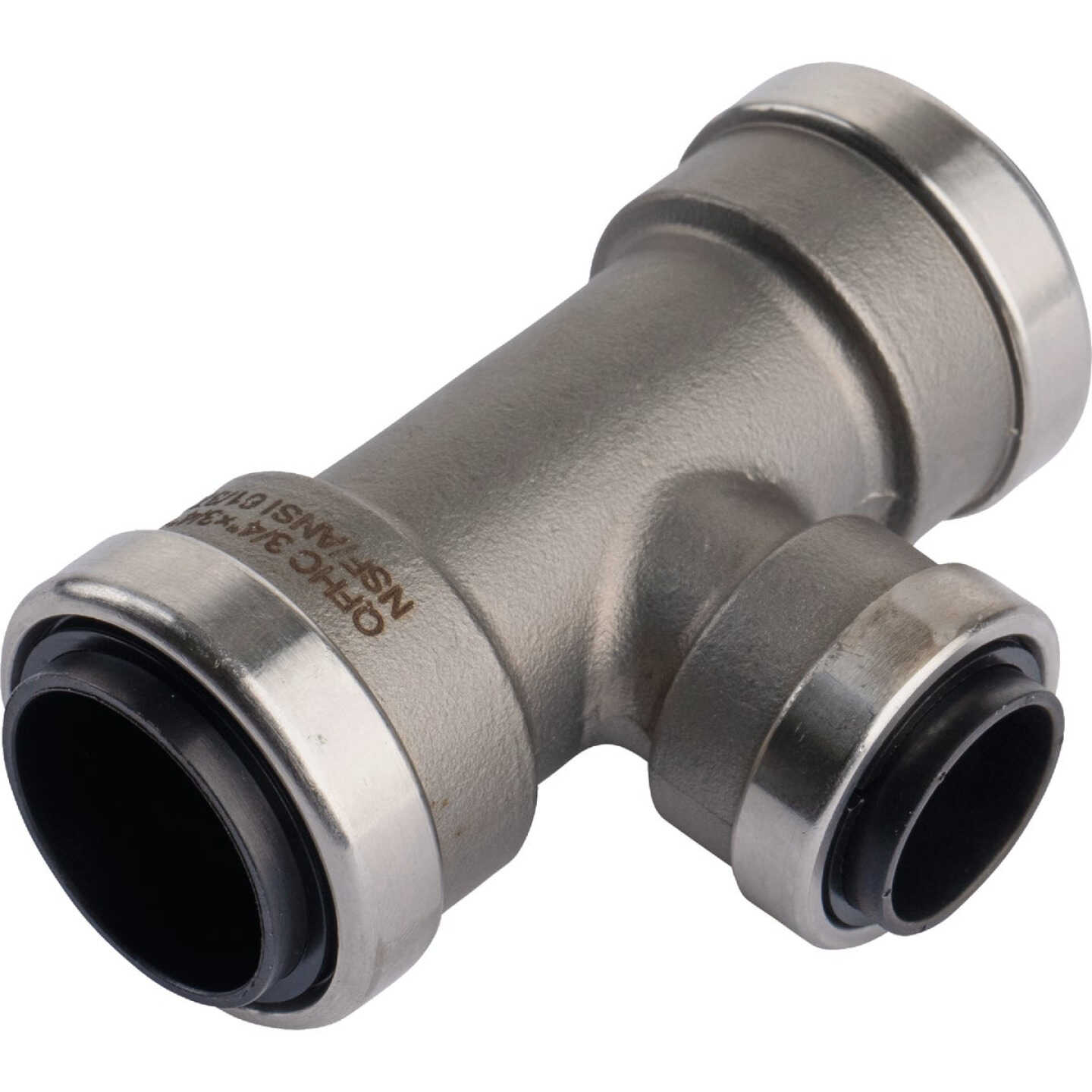 QuickFitting 3/4 In. x 3/4 In. x 1/2 In. Push-to-Connect Stainless Steel Reducing Tee Image 5