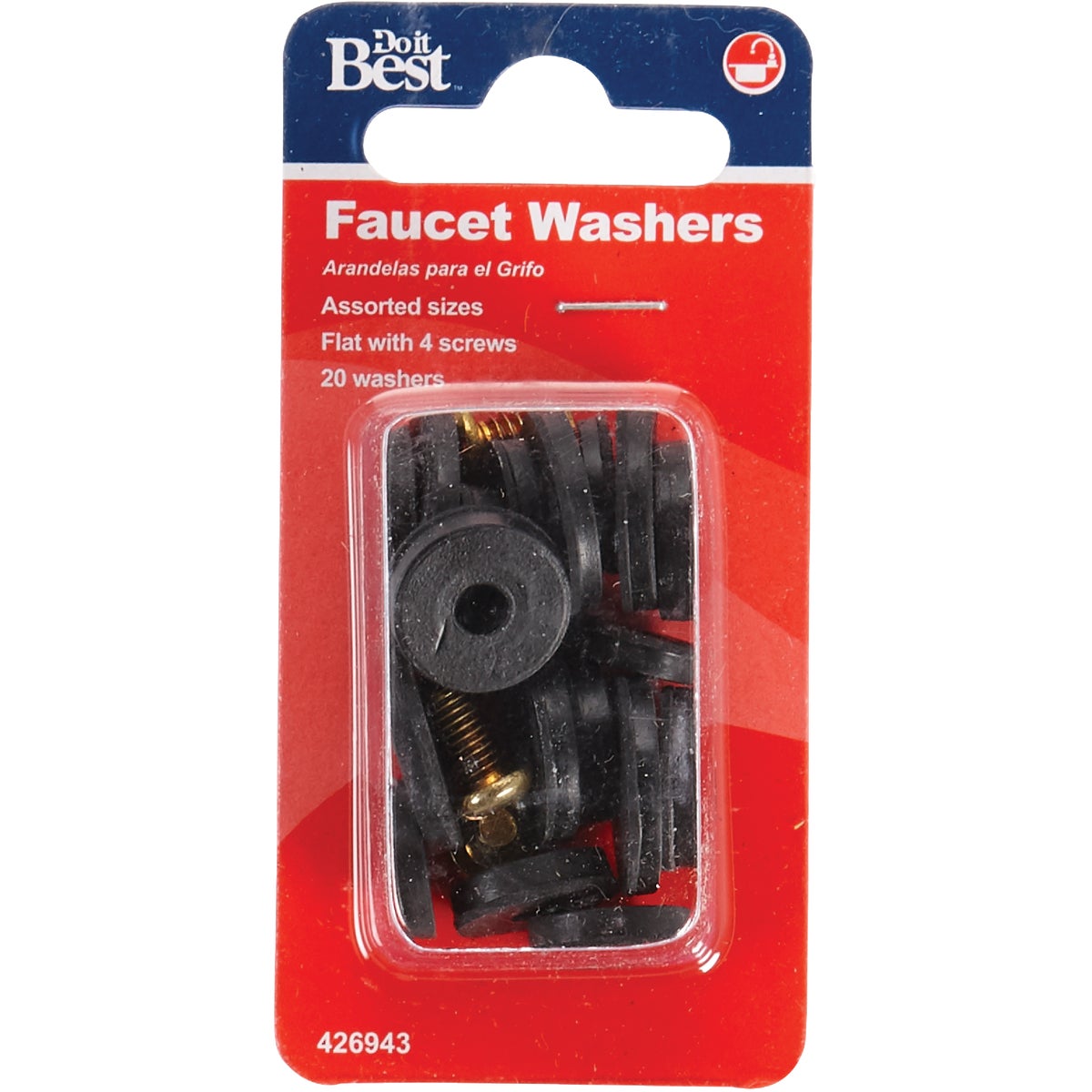 Do it Best Assorted Black Flat Faucet Washer (20 Ct.) Image 2