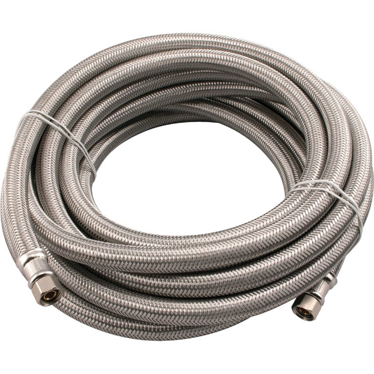 1/4-in COMP x 1/4-in COMP x 240-in Braided Stainless Steel Ice Maker Connector Image 1