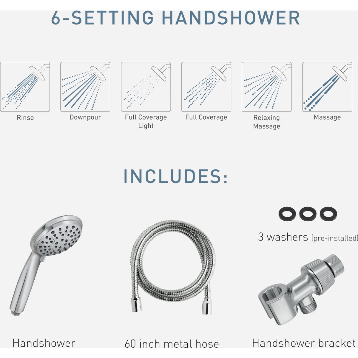 Moen Chrome 6-Function 4 In. Dia. Spray Head Handheld Shower Image 4