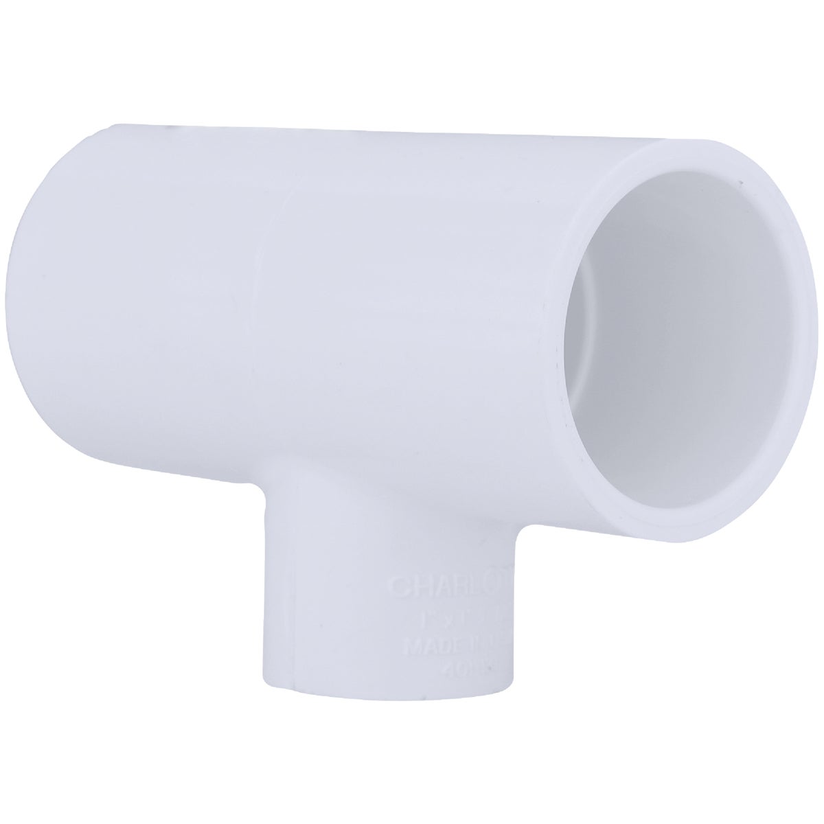 Charlotte Pipe 1 In. A x 1 In. B x 1/2 In. C Schedule 40 Pressure Reducing PVC Tee Image 1