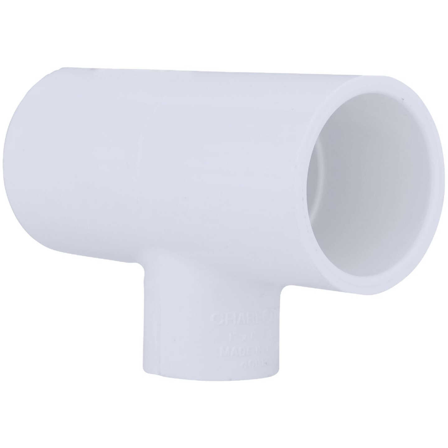 Charlotte Pipe 1 In. A x 1 In. B x 1/2 In. C Schedule 40 Pressure Reducing PVC Tee Image 1
