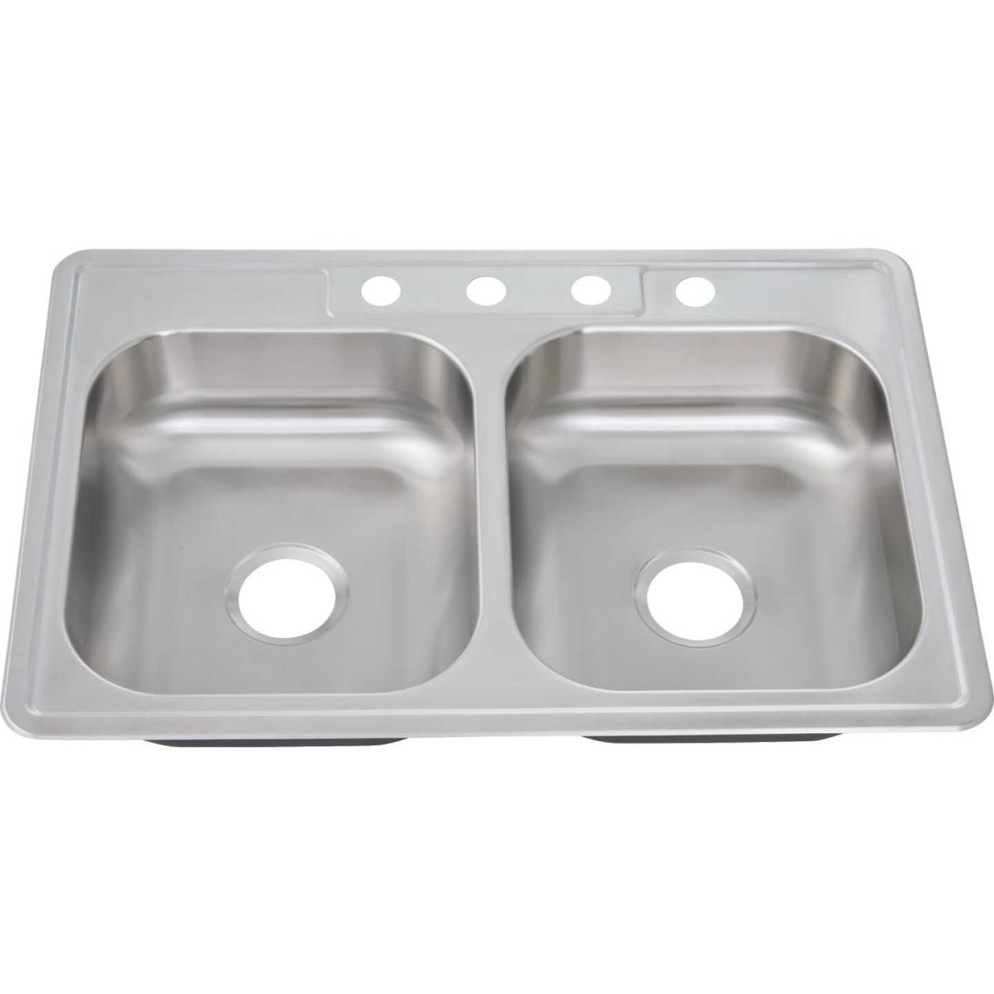 Common Goods 33 In. x 22 In. x 6 In. Double Bowl Top Mount Kitchen Sink Image 2