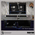 Karran 33 In. x 22 In. Black Quartz Drop-In Double Bowl Kitchen Sink Image 4