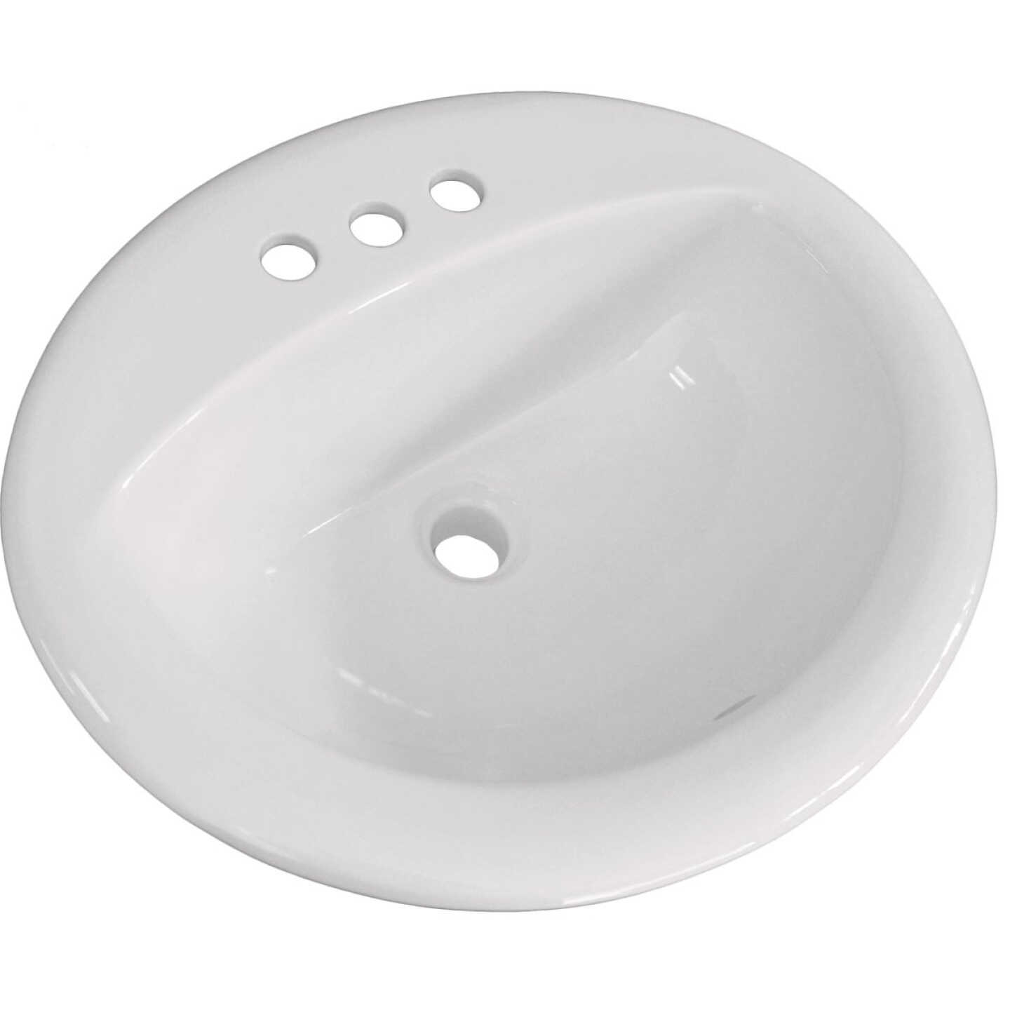 Compass Manufacturing Canton Oak Lawn Oval Drop-In Bathroom Sink, White Image 1