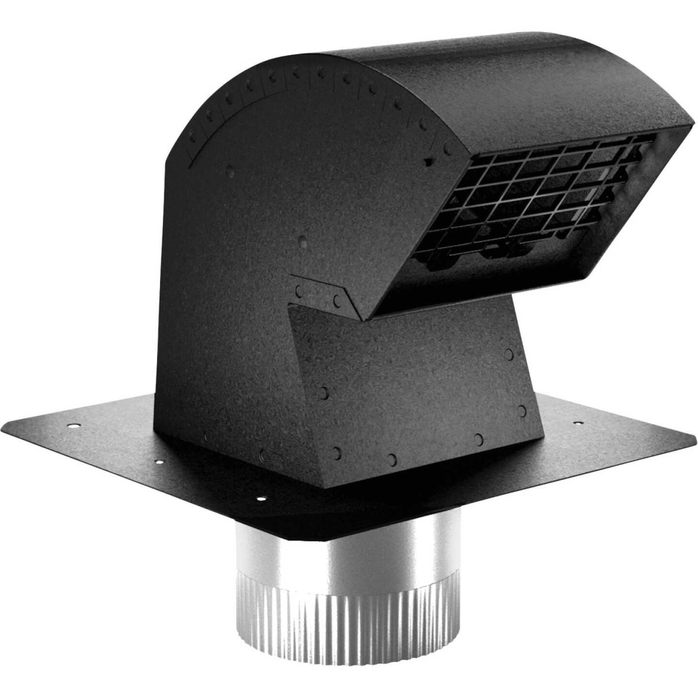 Imperial 4 In. Black Aluminum R-2 Premium Roof Vent Cap with Collar Image 1
