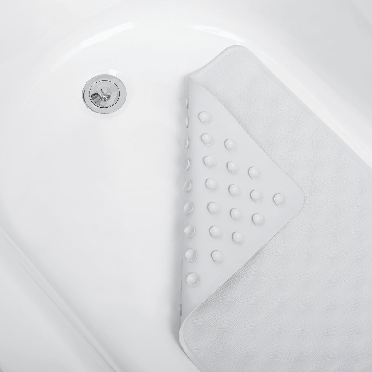 Zenith Zenna Home 16 In. x 28 In. White Rubber Bath Mat Image 4