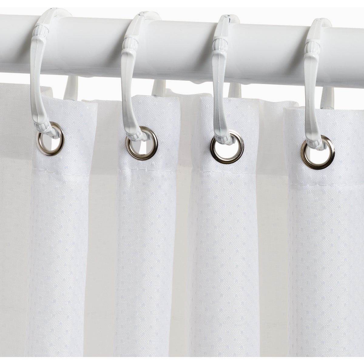 Zenith Zenna Home 70 In. x 72 In. White Fabric Shower Curtain Image 2