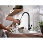 Mikah Matte Black One-Handle High Arc Pulldown Kitchen Faucet Image 2