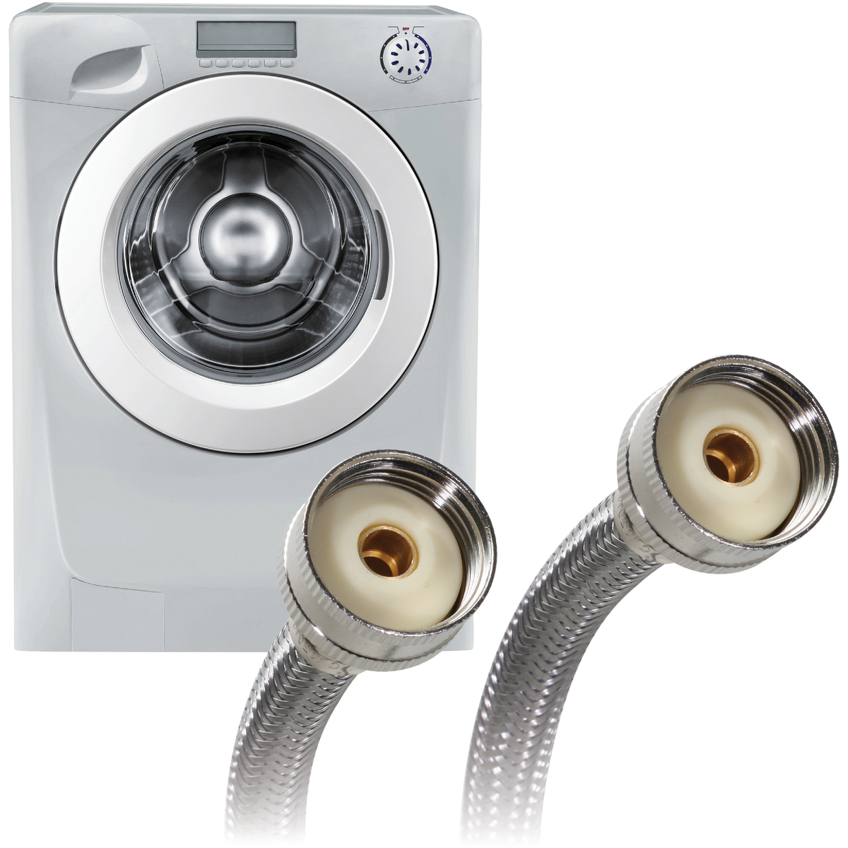 Fluidmaster 3/4 x 3/4 In. Hose Fitting x 60 In. L Braided Stainless Steel Washing Machine Hose Image 3