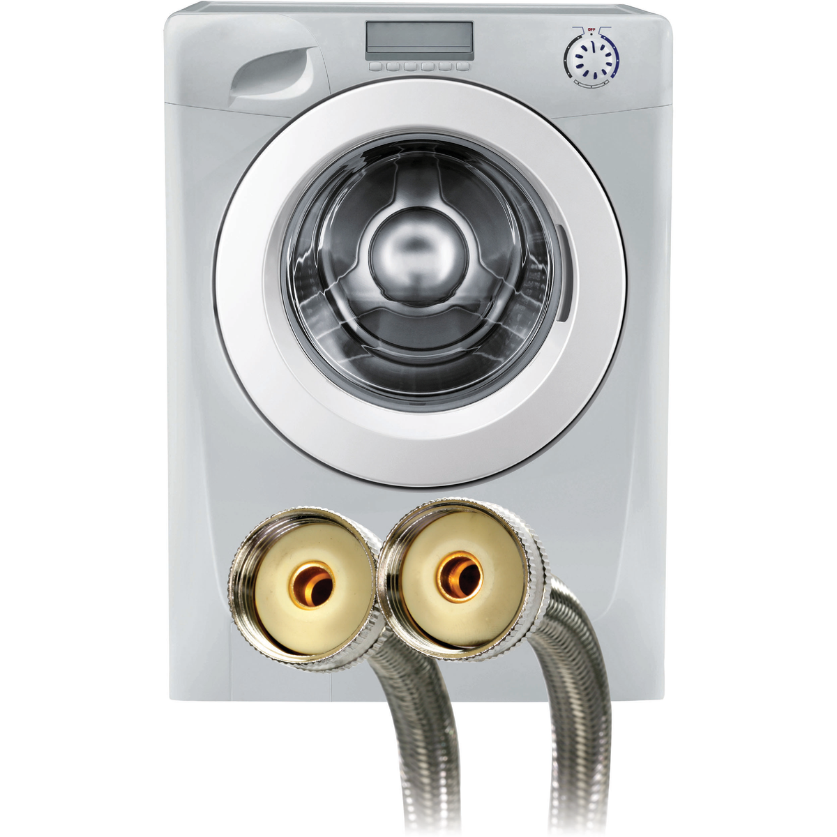 Fluidmaster 3/4 x 3/4 In. Hose Fitting x 60 In. L Braided Stainless Steel Washing Machine Hose (2-Pack) Image 3