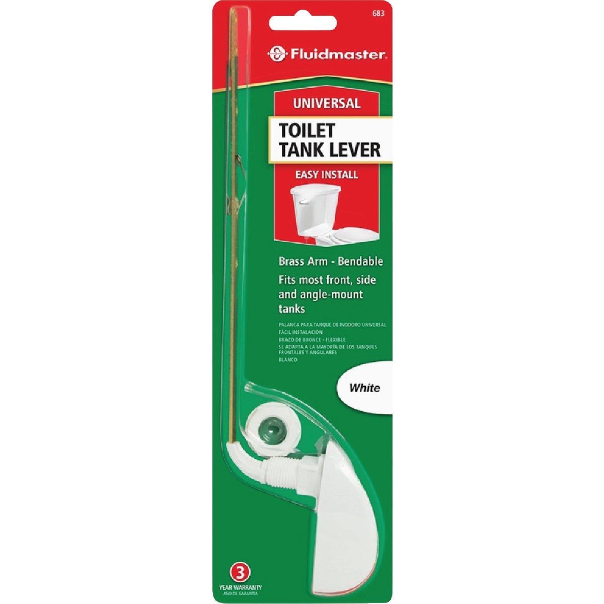 Fluidmaster Sure-Fit White Tank Lever with Metal Arm Image 4