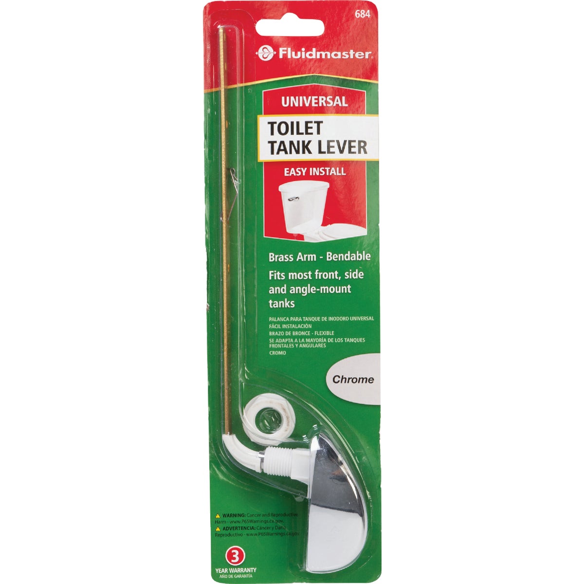 Fluidmaster Sure-Fit Chrome Tank Lever with Metal Arm Image 5