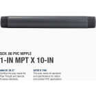 B&K 1 In. MIP x 10 In. Schedule 80 PVC Nipple Image 2