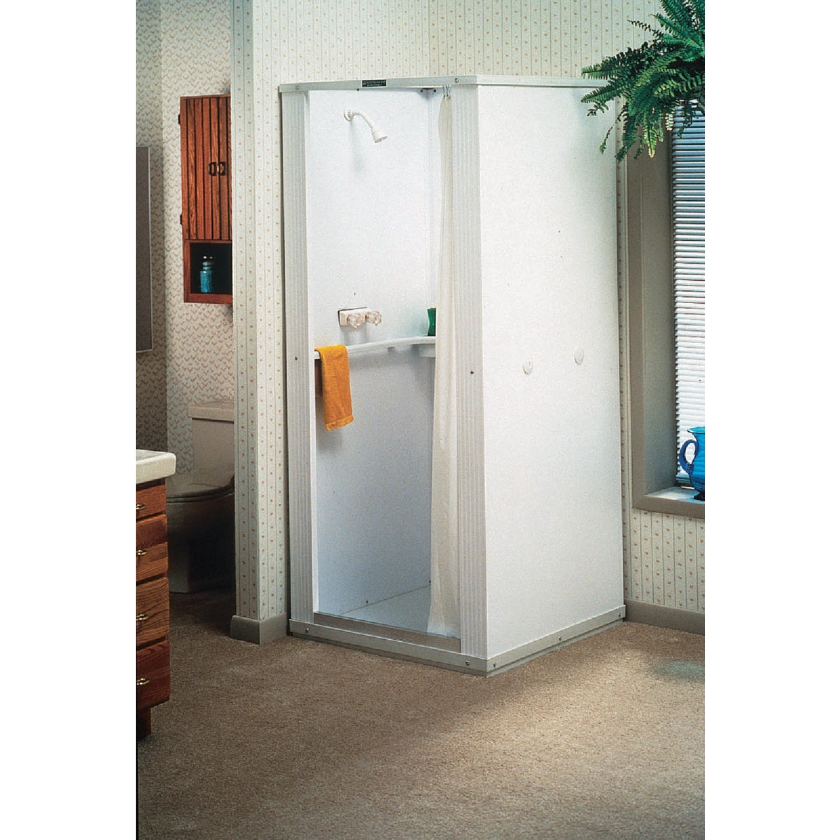 Mustee Durastall 32-5/8 In. W x 74-3/4 In. H x 32-5/8 In. D White Thermoplastic Shower Stall Image 2