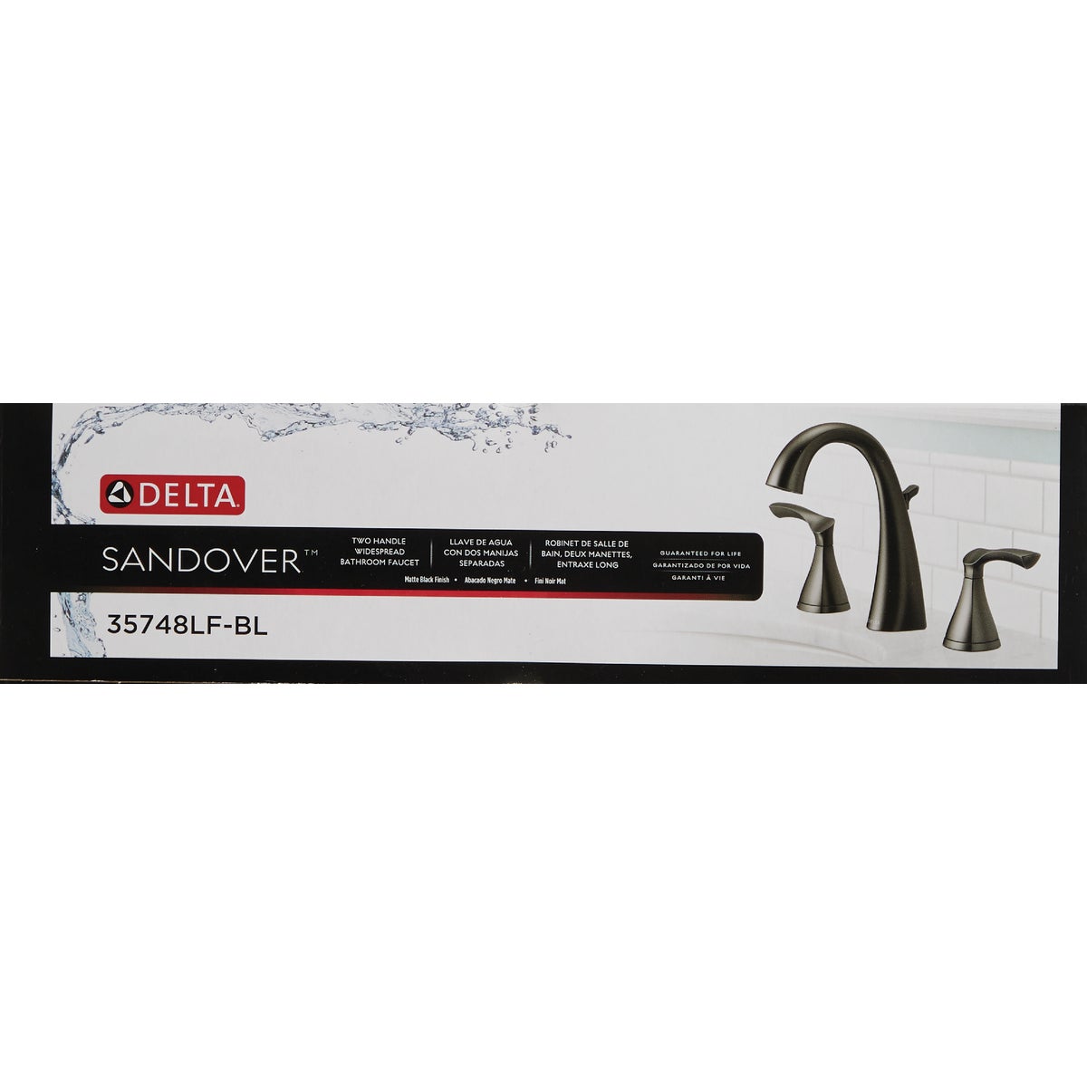 Delta Sandover Matte Black 2-Handle Widespread Bathroom Faucet Image 6