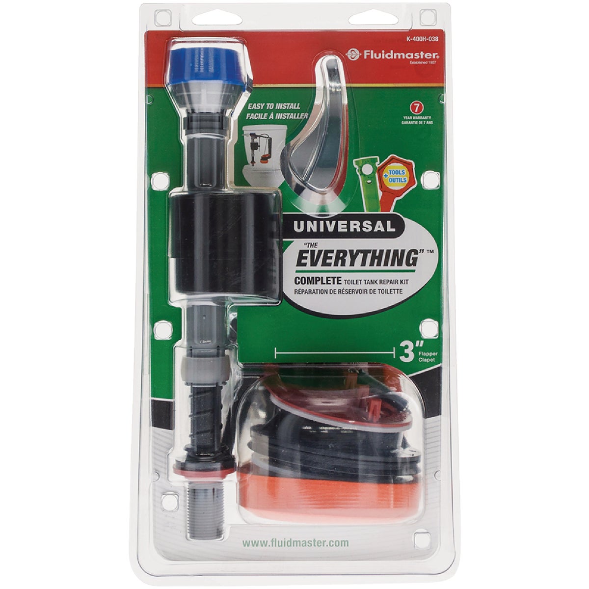 Fluidmaster PerforMax Toilet Fill Valve & 3 In. Everything Toilet Repair Kit Image 2