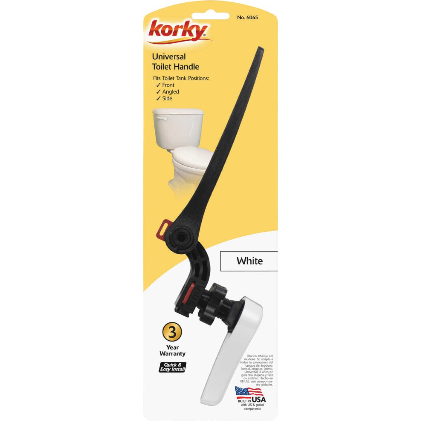 Korky Universal White Flush Tank Lever with Plastic Handle Image 1