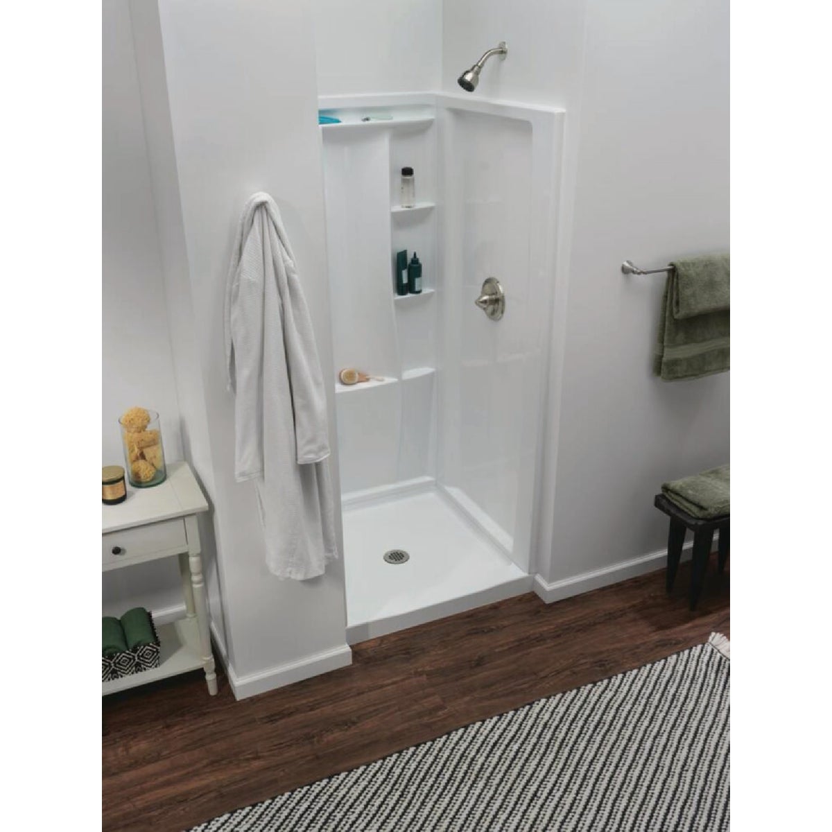 Delta Classic 500 36 In. x 73.25 In. x 36 In. Alcove Shower Wall, White (3-Piece) Image 2
