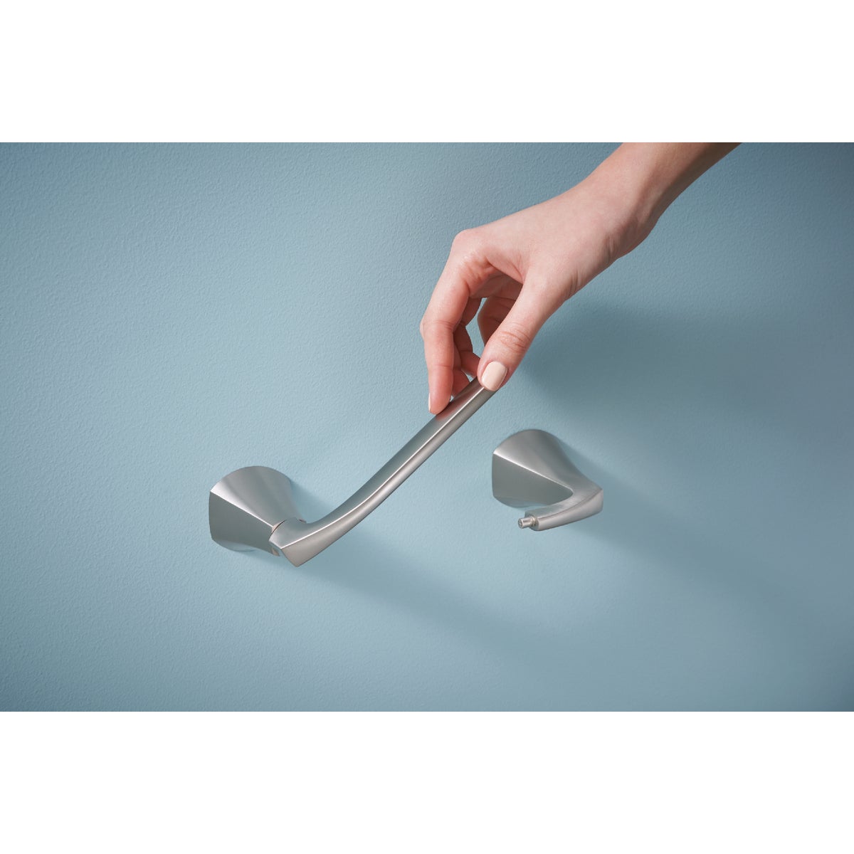 Moen Lindor Wall Mount Pivoting Toilet Paper Holder, Spot Resist Brushed Nickel Image 2