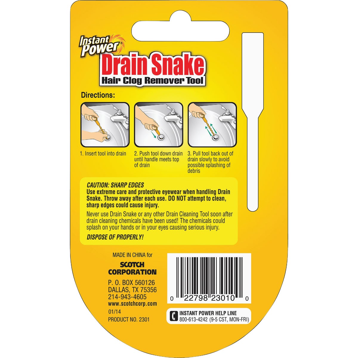 Instant Power Drain Snake 18 In. Hair Clog Removal Tool Image 4