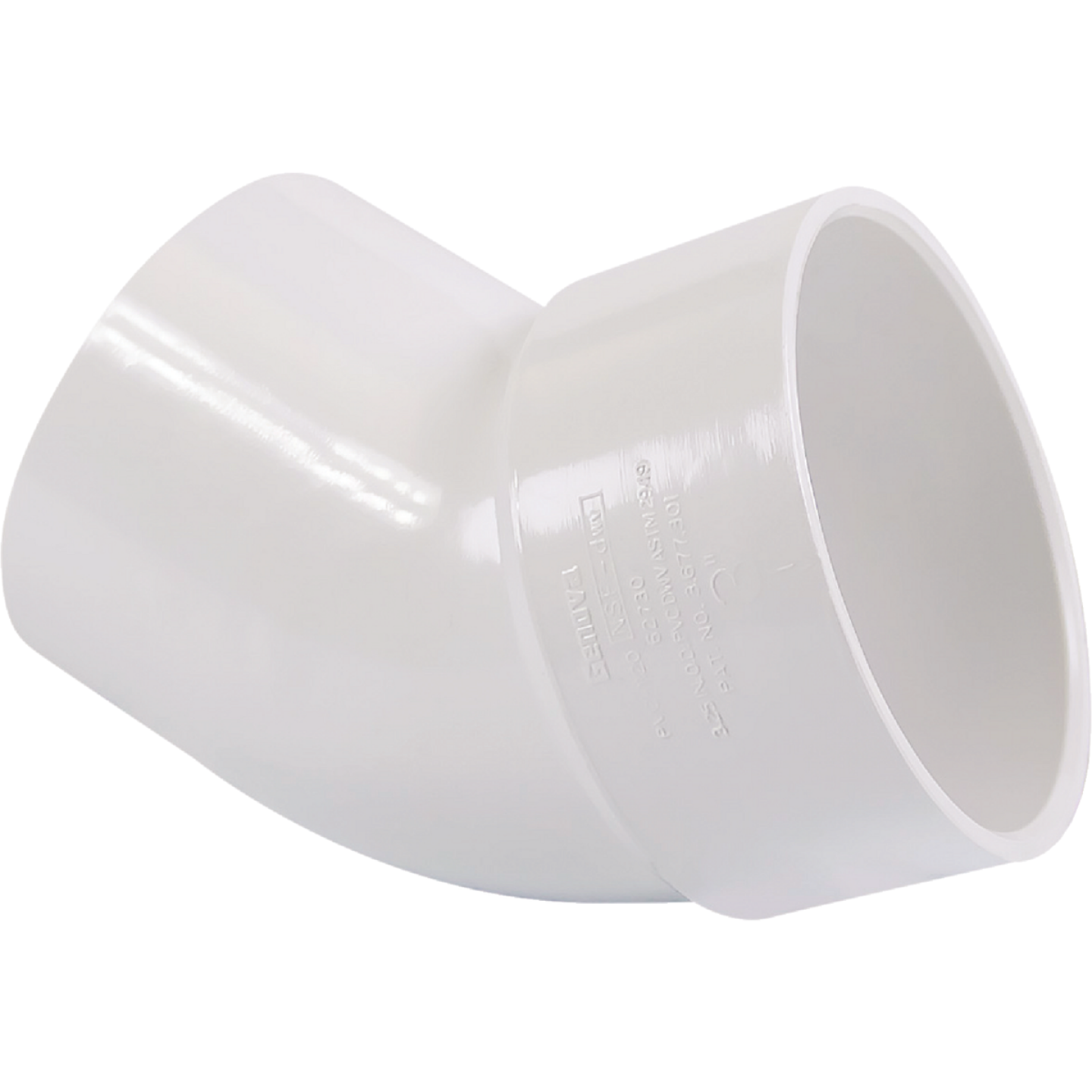 Charlotte Pipe 3 In. Schedule 30 45 Deg. DWV PVC Street Elbow (1/8 Bend) Image 1