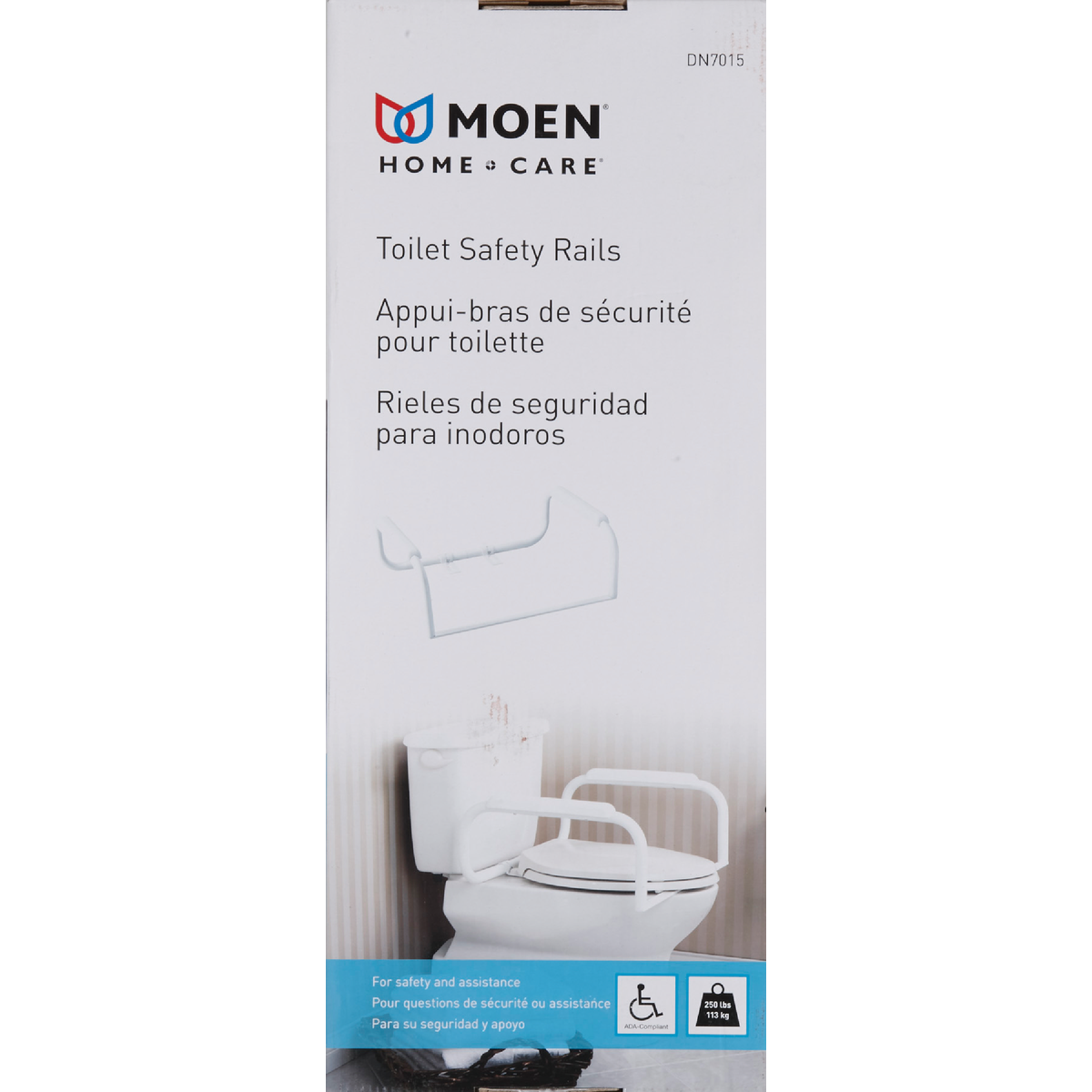 Moen Home Care 8 In. Toilet Safety Bar, Glacier Image 3