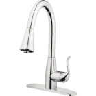 Homepointe Single or 3-Hole High Arc Pull-Down Kitchen Faucet, Chrome Image 1