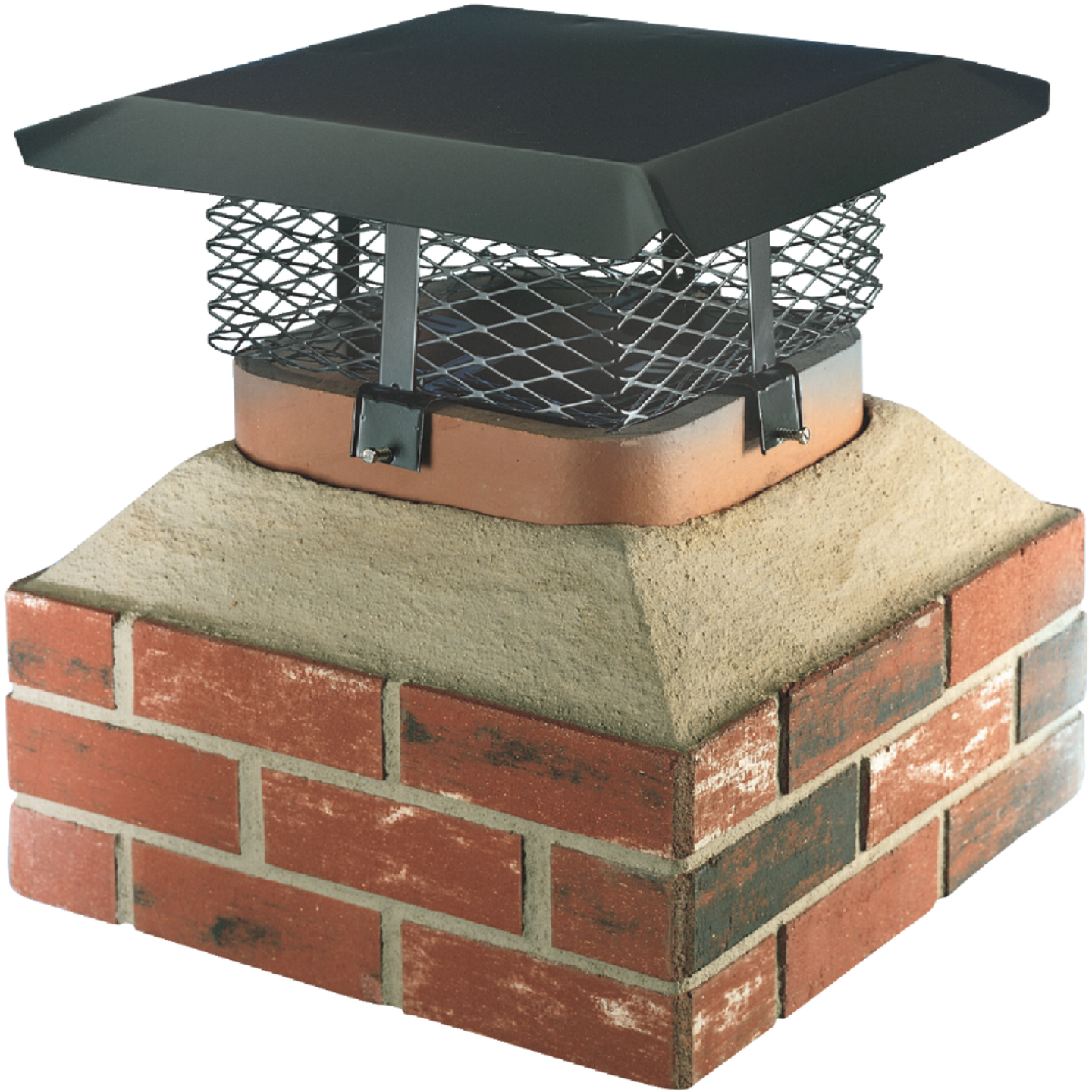 Shelter Adjustable Black Galvanized Steel Single Flue Chimney Cap Image 1