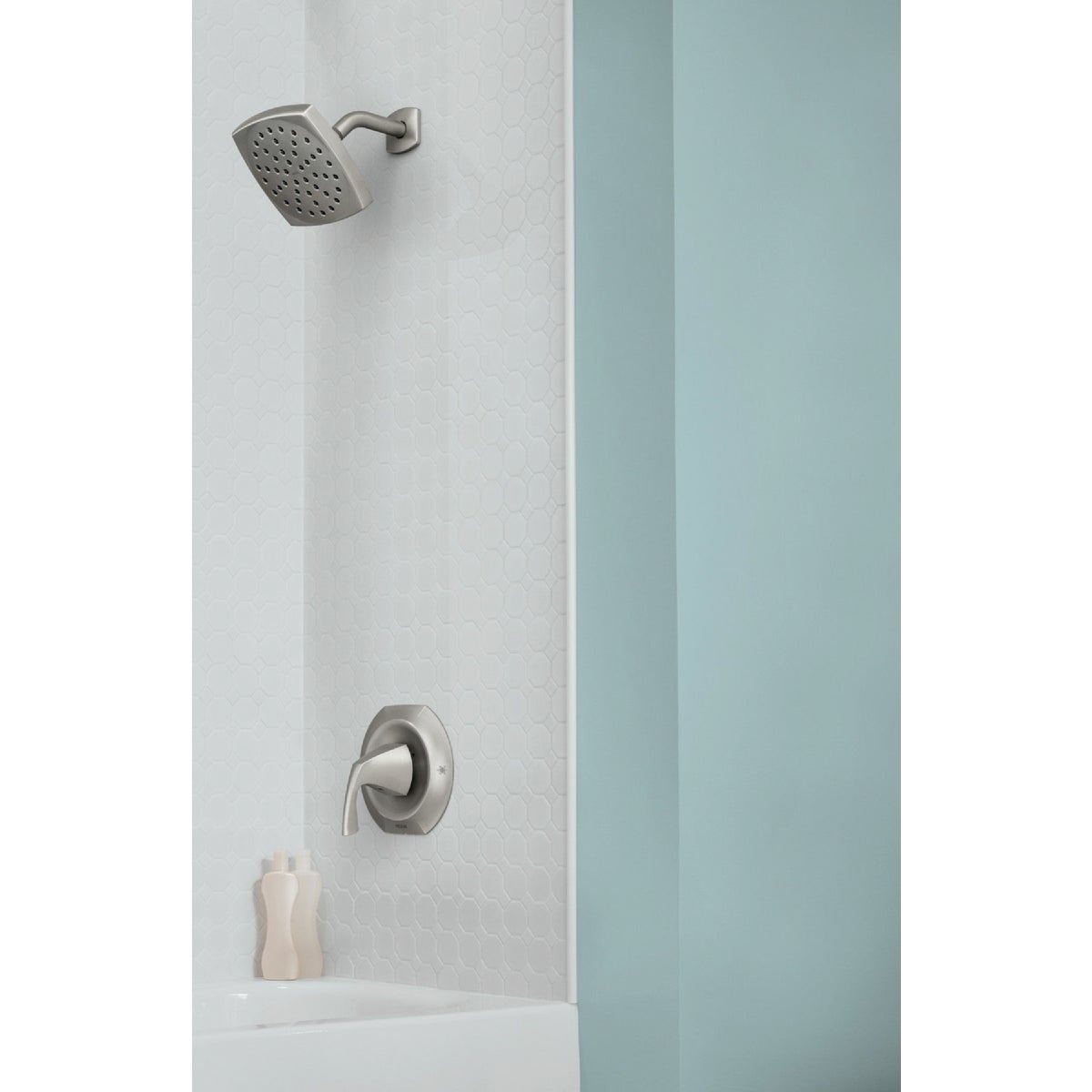 Moen Lindor Posi-Temp 1-Handle Lever Shower Faucet, Spot Resist Brushed Nickel Image 3