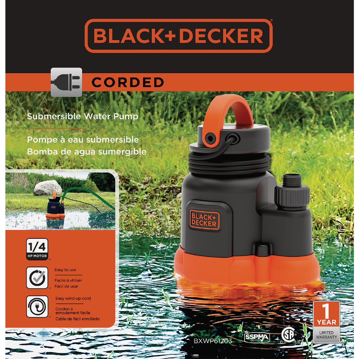 Black & Decker 1/4 HP 2250 GPH Submersible Water Pump Image 2