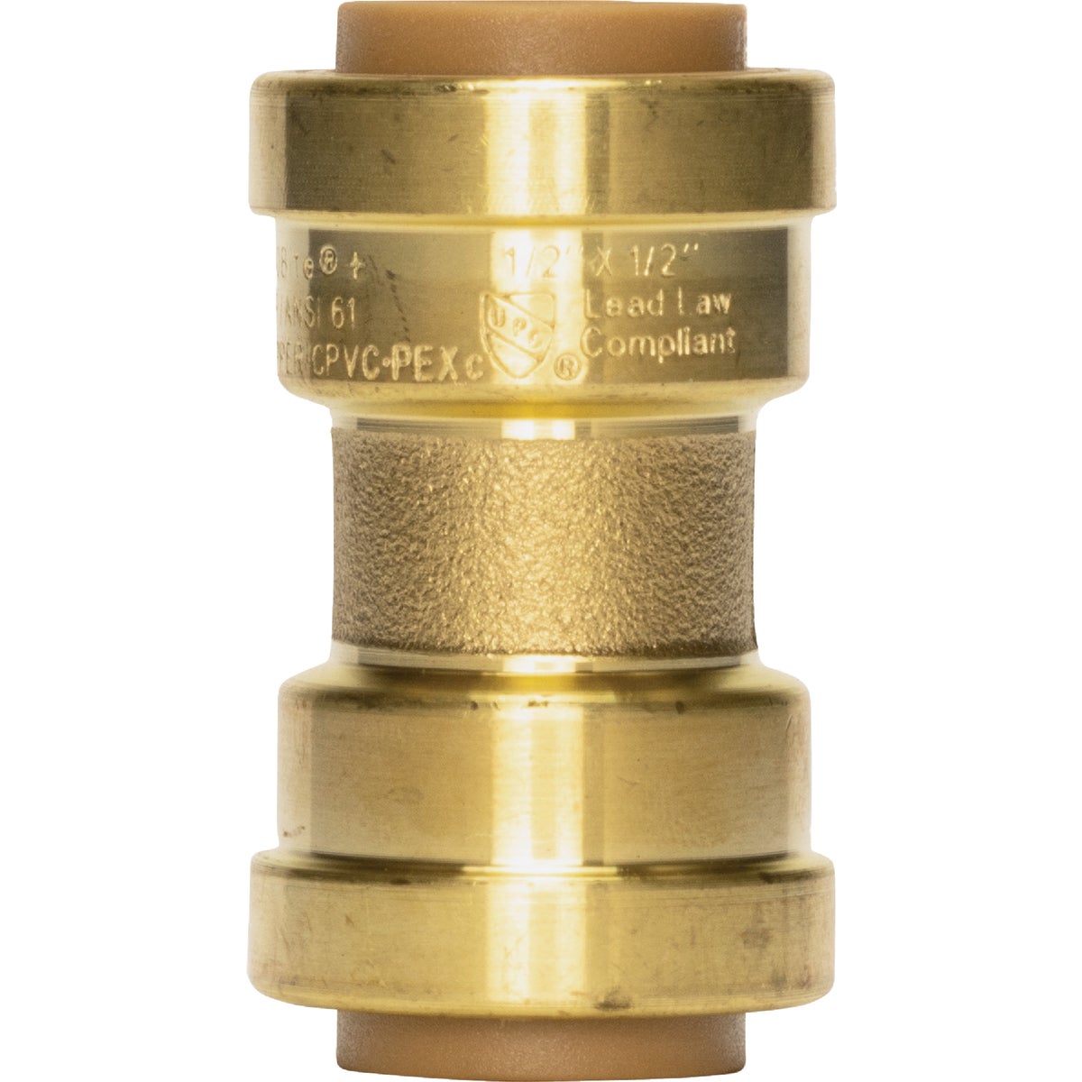 QuickFitting 1/2 In. Push-to-Connect Brass Straight Coupling Image 5