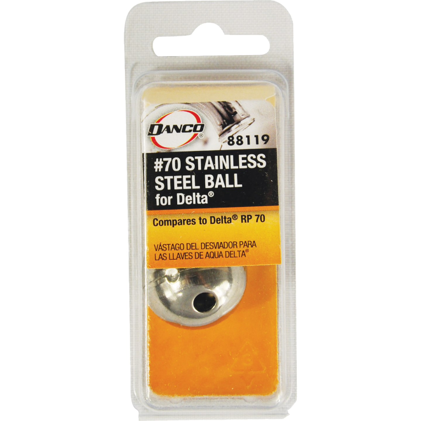 Danco No. 70 Stainless Steel Ball Replacement for Delta/Peerless Single-Handle Faucet Image 2