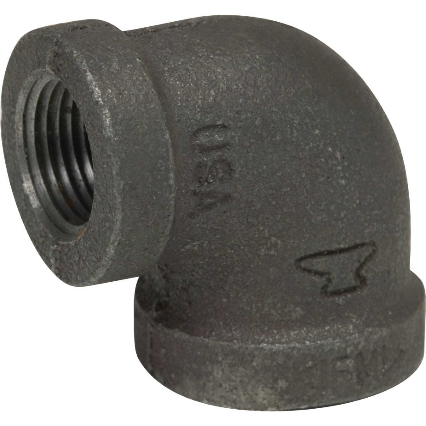 Anvil 3/4 In. x 1/2 In. 90 Deg. Reducing Malleable Black Iron Elbow (1/4 Bend) Image 1