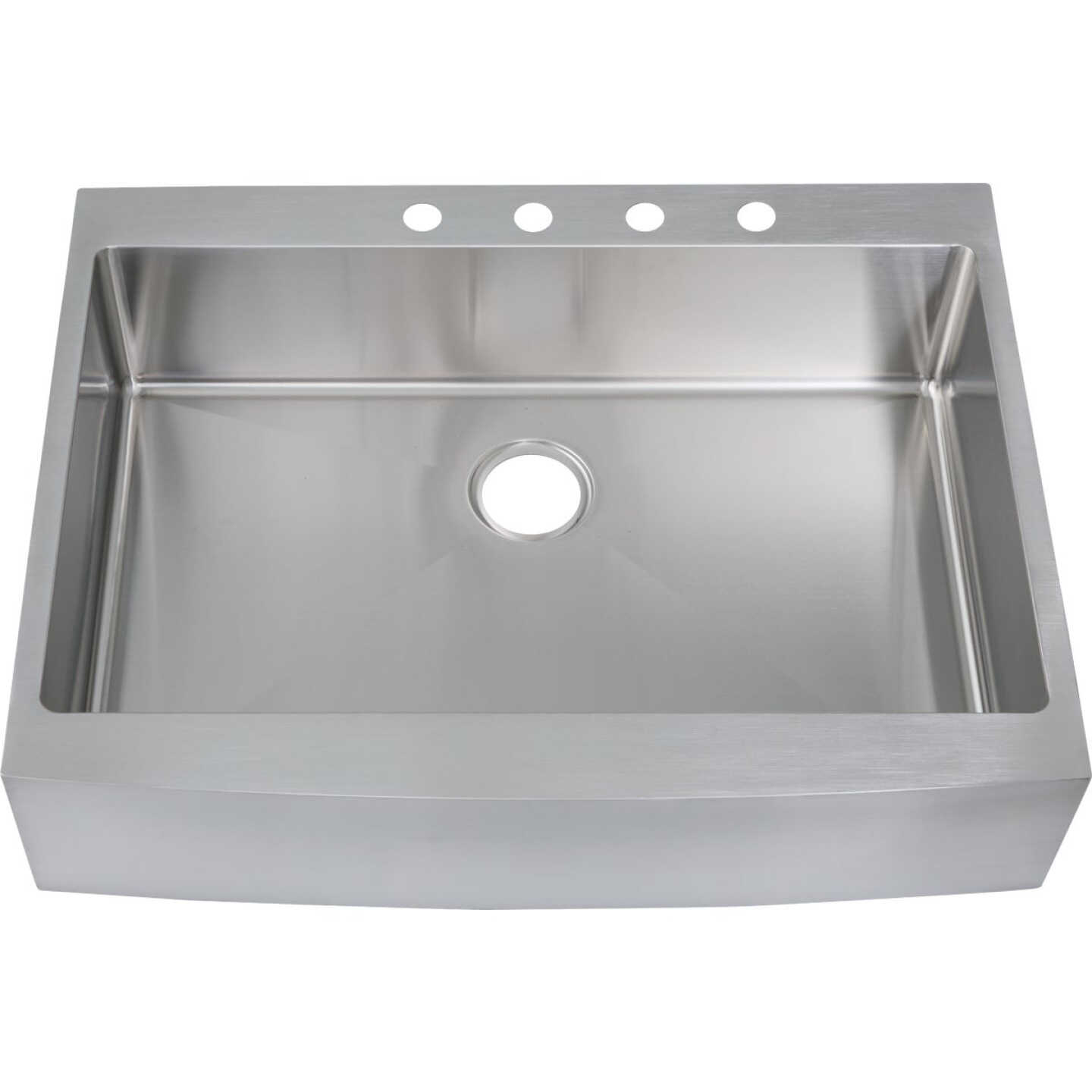 Stylebuilt 33 In. x 25 In. x 8 In. Single Bowl Curved Front Apron Farm Kitchen Sink Image 2