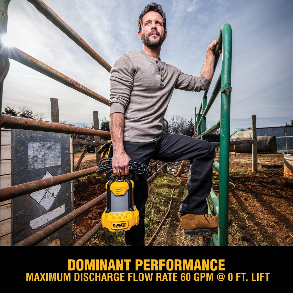 DEWALT 1/3 HP Cast Aluminum Submersible Utility Pump with Industrial Hose Kit Image 2