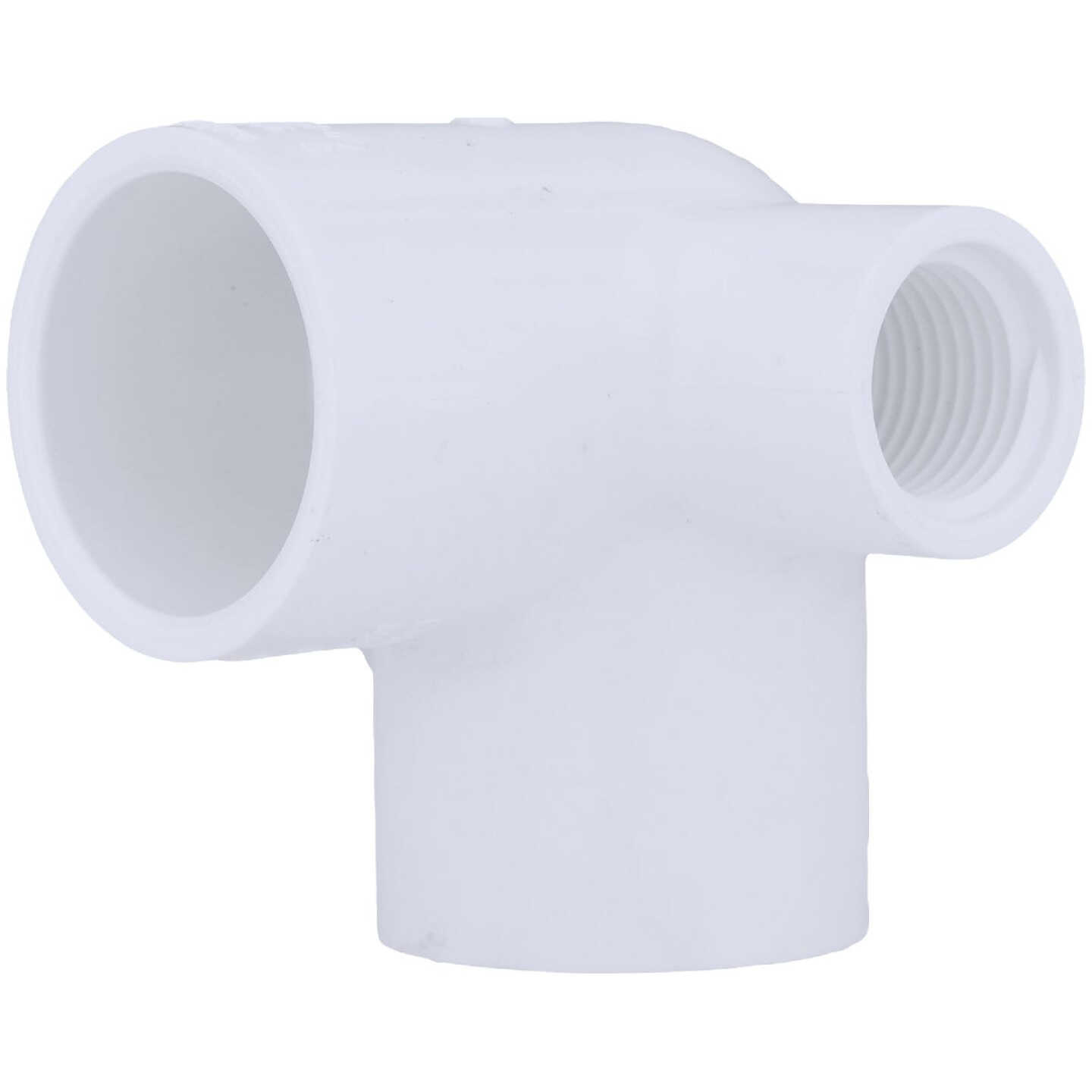 Charlotte Pipe 1 In. x 1 In. Slip x 1/2 In. Female Schedule 40 90 Deg. PVC Elbow with Side Inlet (1/4 Bend) Image 1