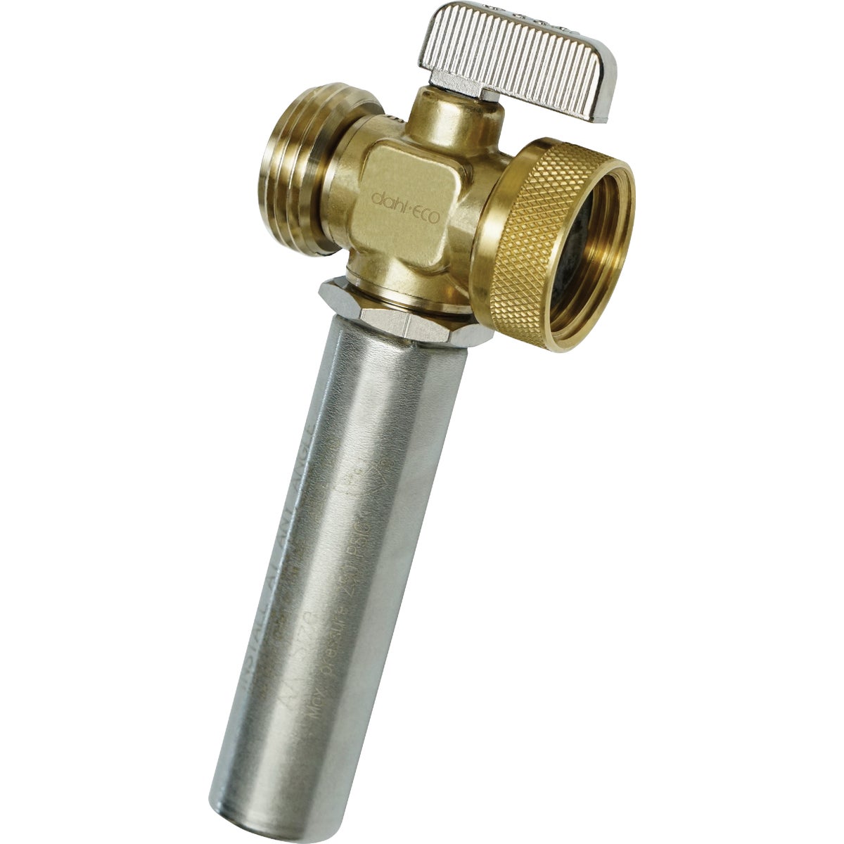 dahl Female Swivel Hose x Male Hose Straight Rough Brass Hose Valve with Water Hammer Arrestor