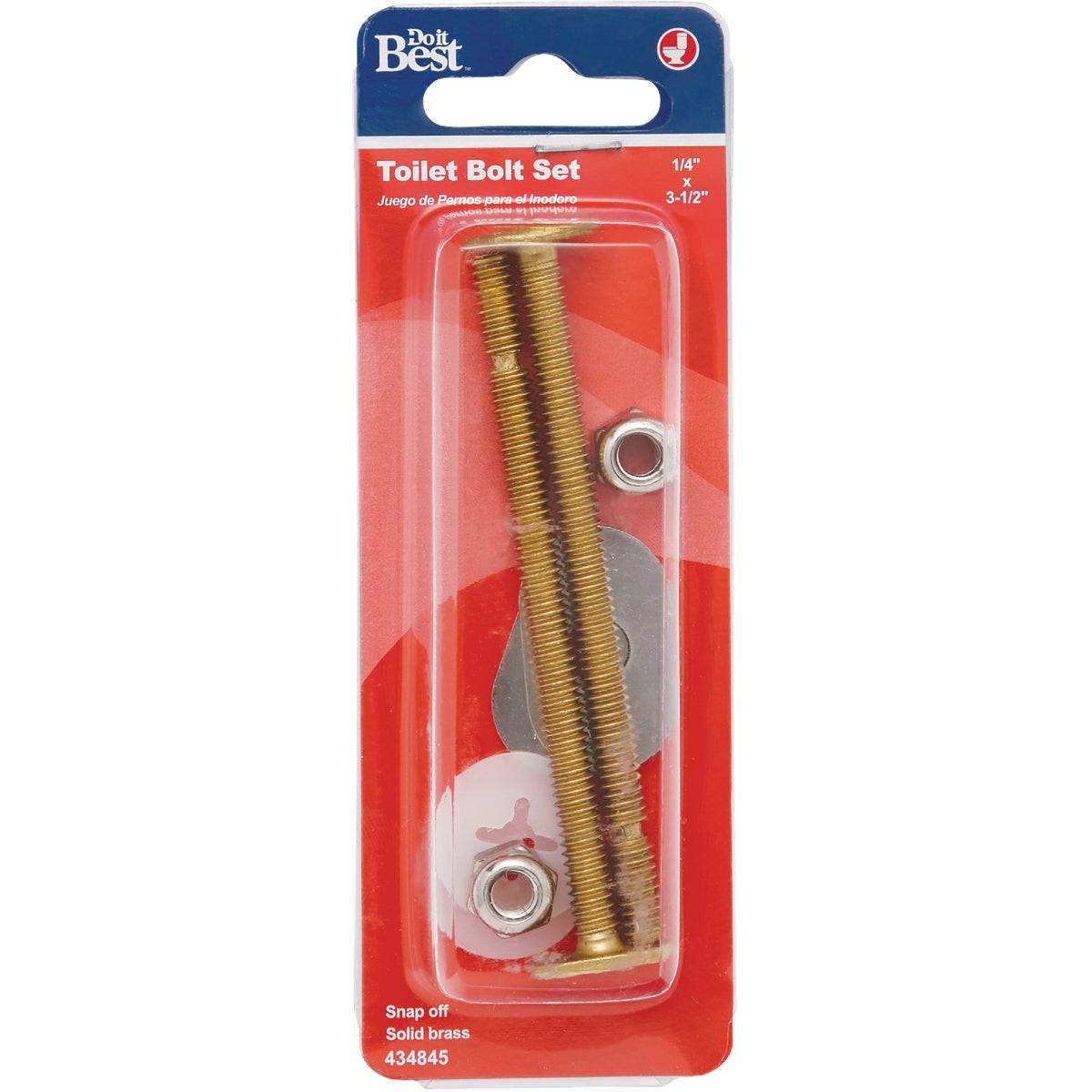 Do it Best 1/4 In. x 3-1/2 In. Extra Long Solid Brass Toilet Bolts (2 Pack) Image 2